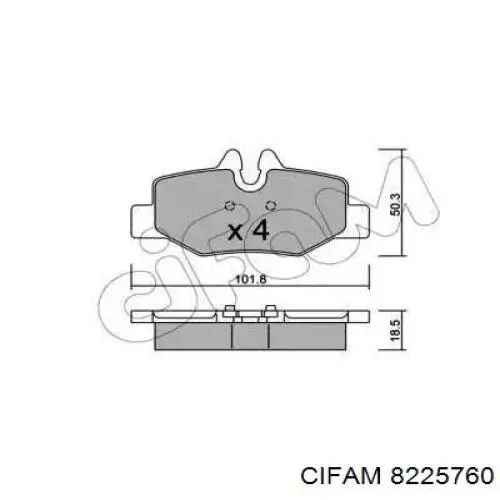 822-576-0 Cifam колодки тормозные задние дисковые