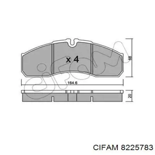 Передние тормозные колодки 8225783 Cifam