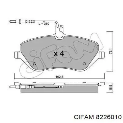822-601-0 Cifam колодки тормозные передние дисковые
