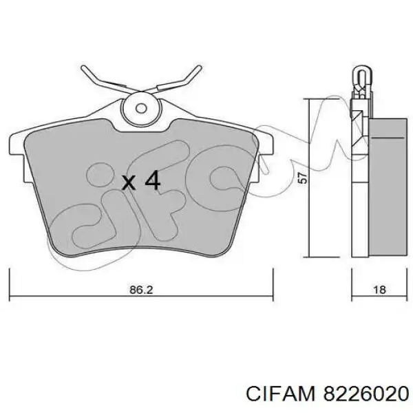 822-602-0 Cifam задние тормозные колодки
