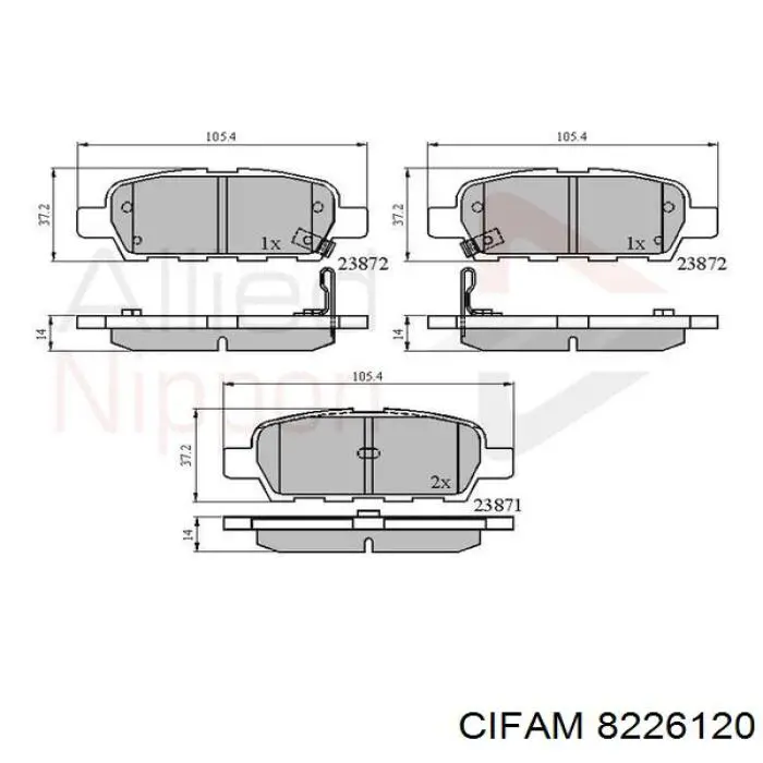 8226120 Cifam Колодки тормозные дисковые комплект