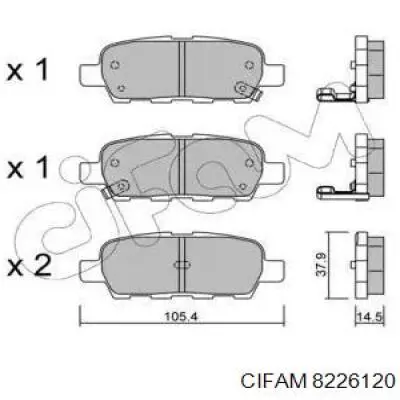 Задние тормозные колодки 8226120 Cifam