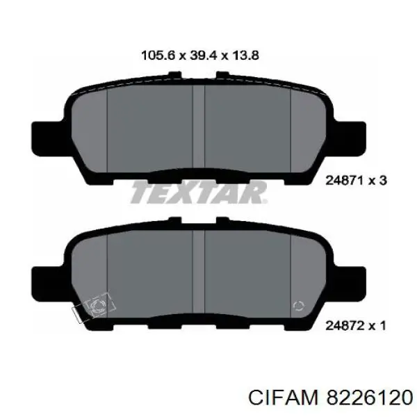 Колодки дисковые  Cifam 8226120 цена, от 14.49 USD
