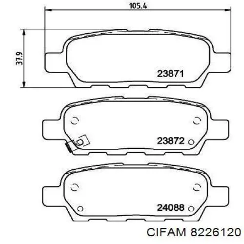 Купить 8226120 Cifam Колодки тормозные задние, дисковые