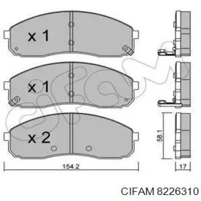 822-631-0 Cifam передние тормозные колодки