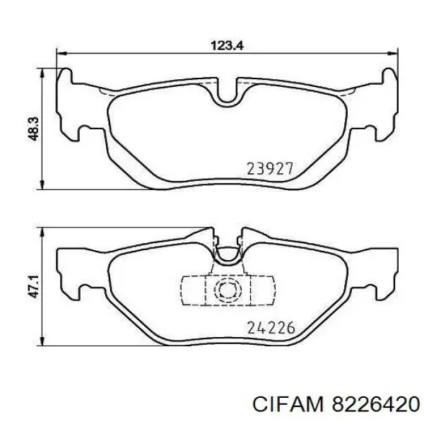 Купить 8226420 Cifam Колодки тормозные задние, дисковые