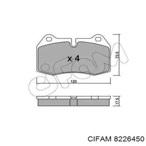 822-645-0 Cifam передние тормозные колодки