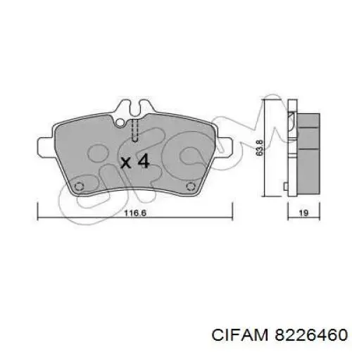 822-646-0 Cifam колодки тормозные передние дисковые