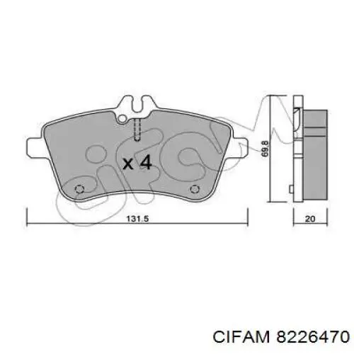 822-647-0 Cifam передние тормозные колодки