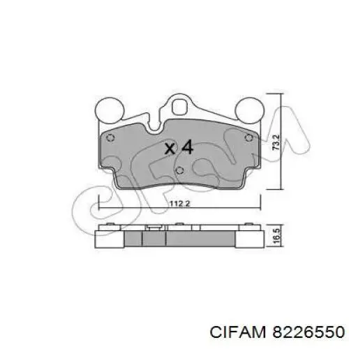 Задние тормозные колодки 8226550 Cifam