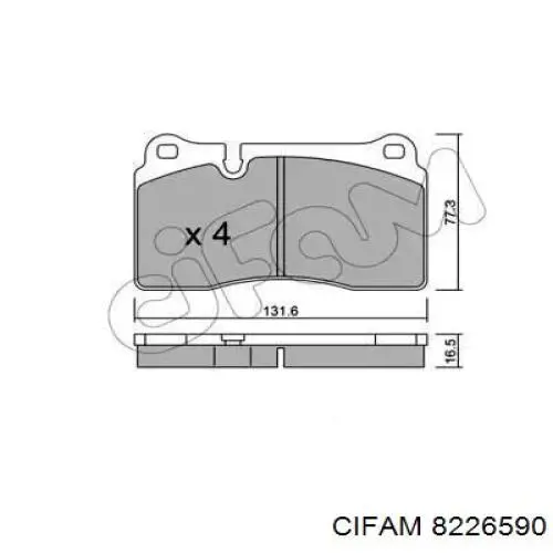 822-659-0 Cifam колодки тормозные передние дисковые