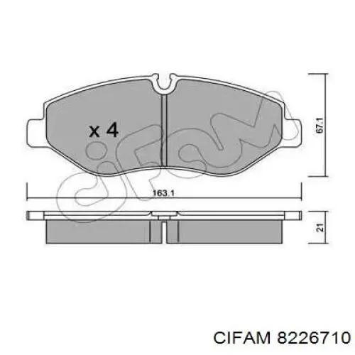 822-671-0 Cifam колодки тормозные передние дисковые