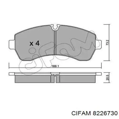 822-673-0 Cifam колодки тормозные передние дисковые