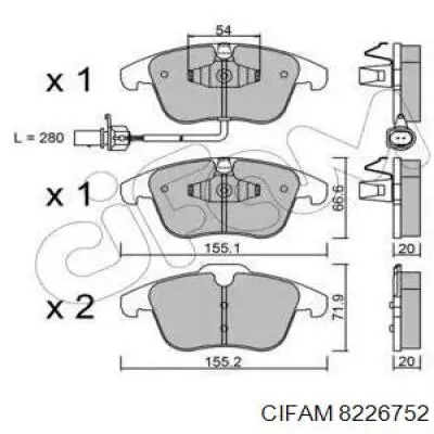 822-675-2 Cifam колодки тормозные передние дисковые