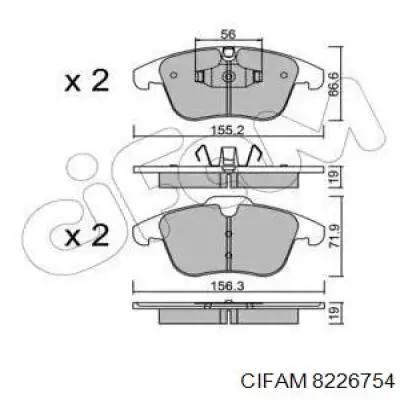 822-675-4 Cifam передние тормозные колодки