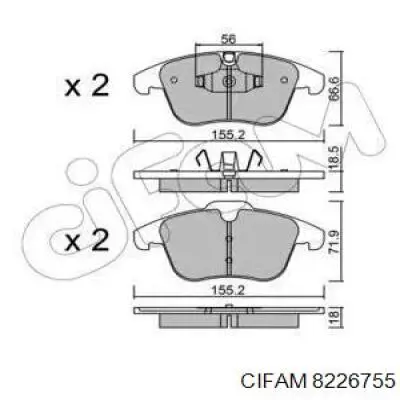 822-675-5 Cifam колодки тормозные передние дисковые