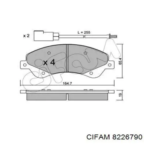 Передние тормозные колодки 8226790 Cifam