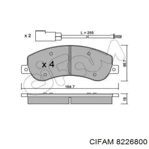 822-680-0 Cifam колодки тормозные передние дисковые
