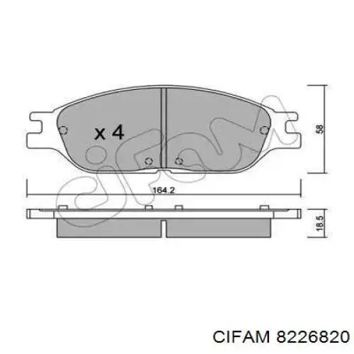 8226820 Cifam колодки тормозные передние дисковые