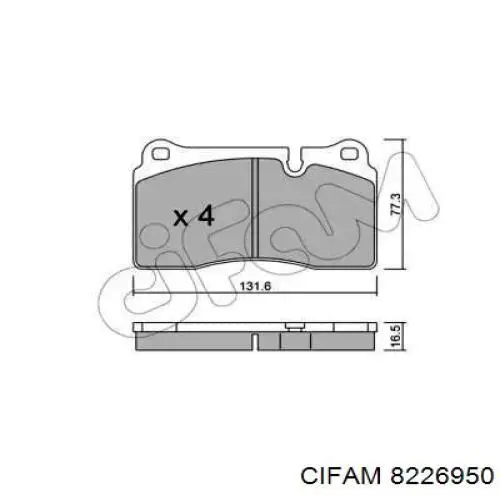 822-695-0 Cifam передние тормозные колодки