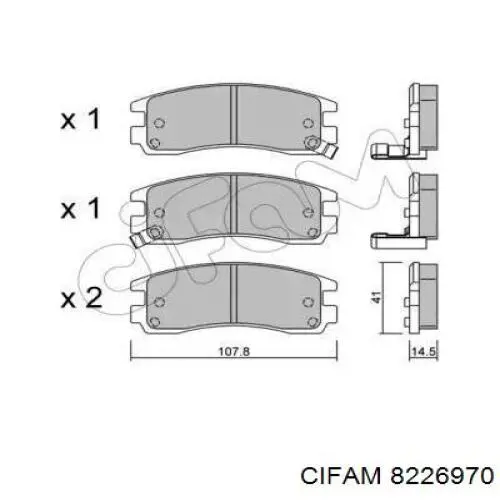 822-697-0 Cifam задние тормозные колодки