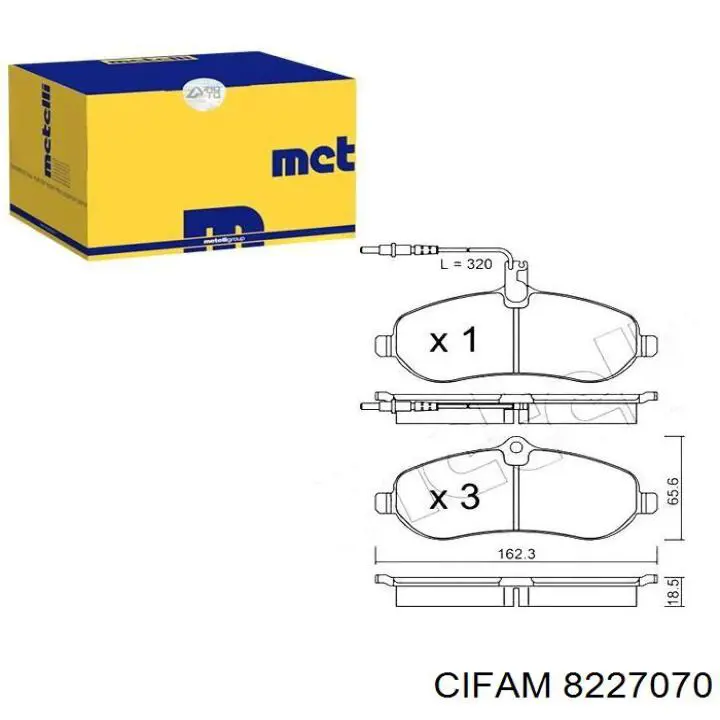 8227070 Cifam Колодки передние