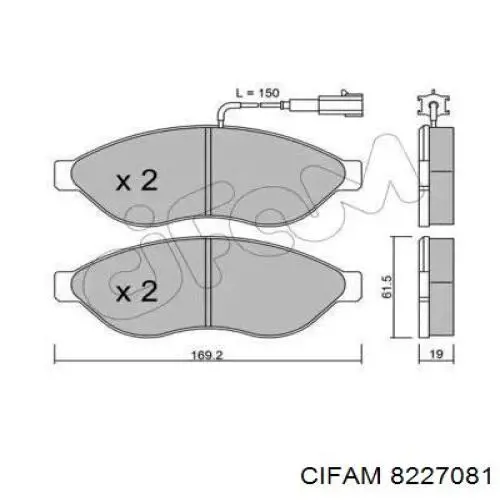 822-708-1 Cifam sapatas do freio dianteiras de disco