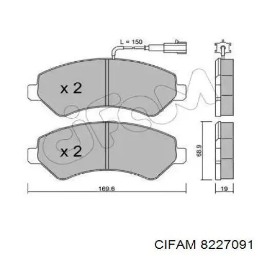 822-709-1 Cifam колодки тормозные передние дисковые
