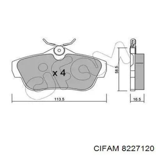 Задние тормозные колодки 8227120 Cifam