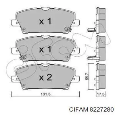 822-728-0 Cifam колодки тормозные передние дисковые