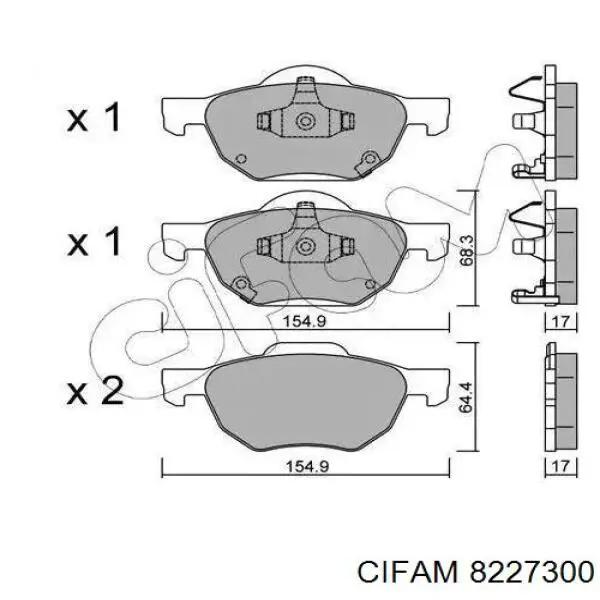 822-730-0 Cifam передние тормозные колодки