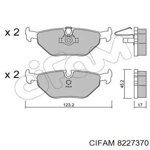 Колодки дисковые  Cifam 8227370 цена, от 16.69 USD