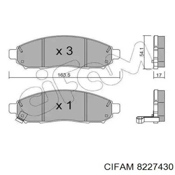 822-743-0 Cifam колодки тормозные передние дисковые