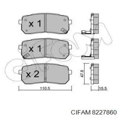 Задние тормозные колодки 8227860 Cifam