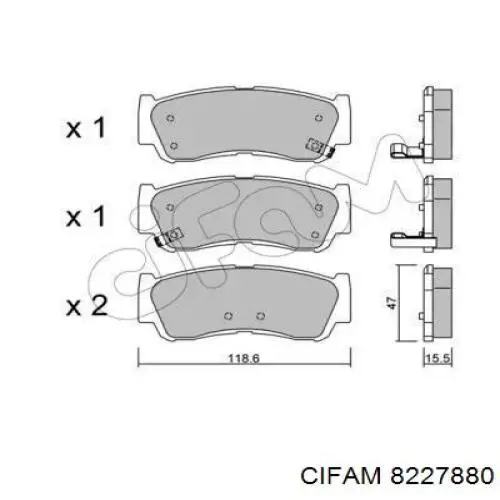 822-788-0 Cifam задние тормозные колодки