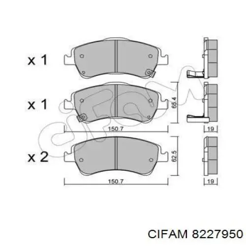 822-795-0 Cifam колодки тормозные передние дисковые