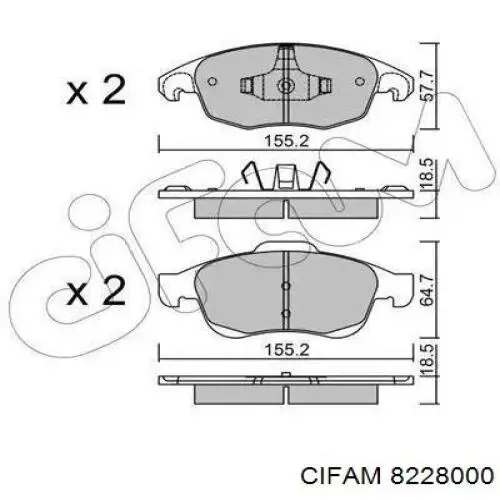 Купить 8228000 Cifam Колодки тормозные