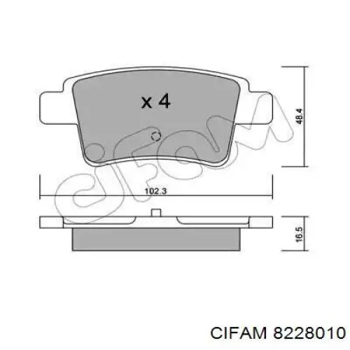 Задние тормозные колодки 8228010 Cifam