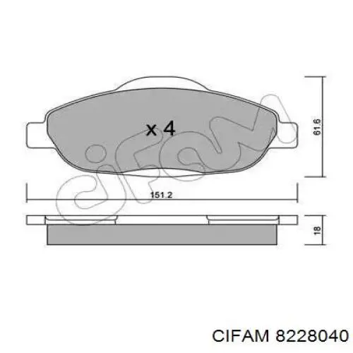 822-804-0 Cifam колодки тормозные передние дисковые