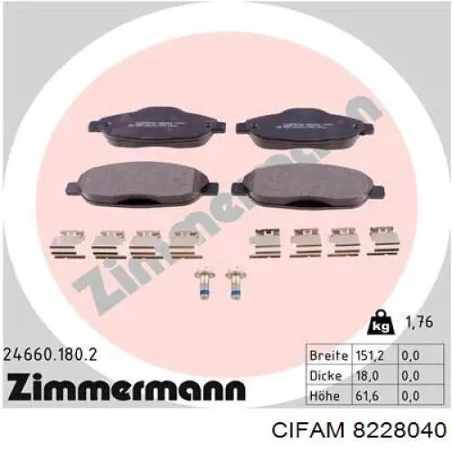 Колодки Cifam 8228040 цена, от 23.46 USD