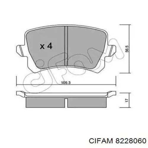 822-806-0 Cifam колодки тормозные задние дисковые