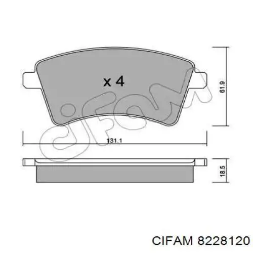 8228120 Cifam Колодки передние