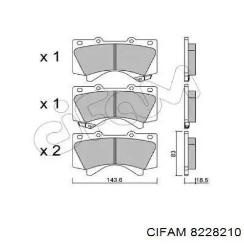 822-821-0 Cifam передние тормозные колодки