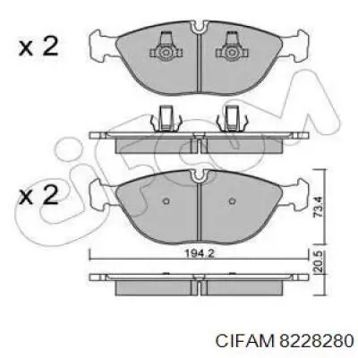 822-828-0 Cifam колодки тормозные передние дисковые