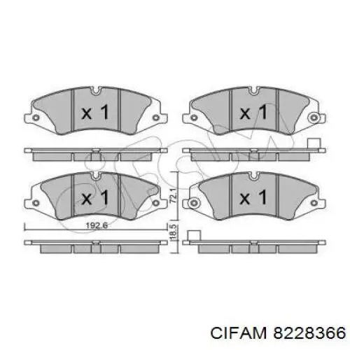 Передние тормозные колодки 8228366 Cifam