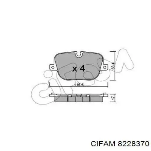 Задние тормозные колодки 8228370 Cifam