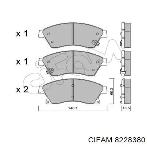 822-838-0 Cifam колодки тормозные передние дисковые