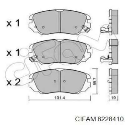 Передние тормозные колодки 8228410 Cifam