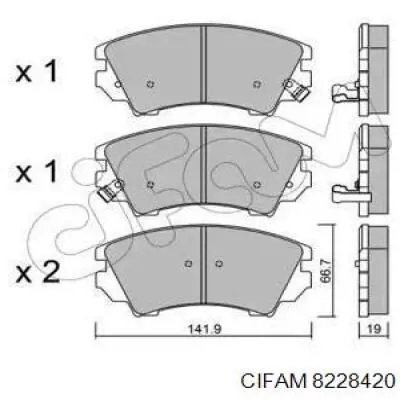 822-842-0 Cifam колодки тормозные передние дисковые