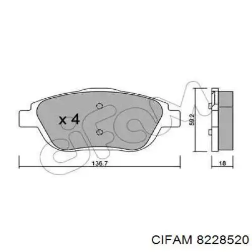 822-852-0 Cifam колодки тормозные передние дисковые